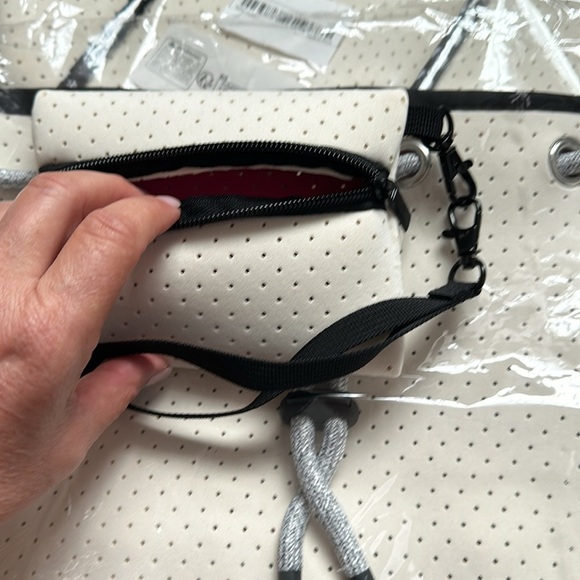 Drawstring Neoprene Bucket Bag with Small Pouch - Picture 8 of 11